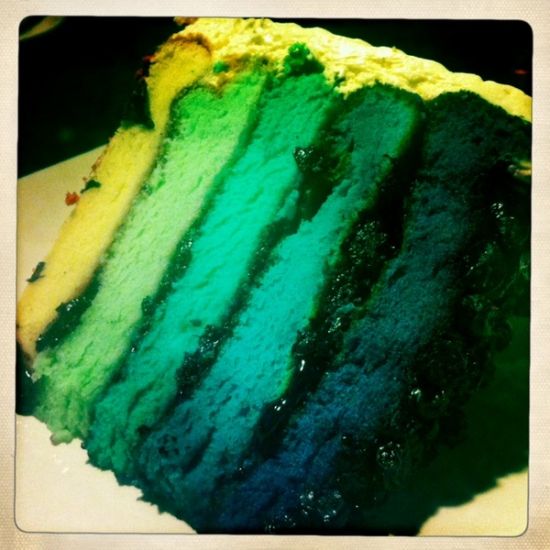 Blueberry Rainbow Cake at Sugarush Bandung! It's big!