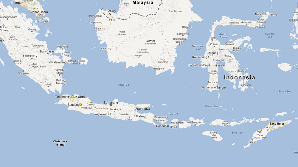 Map of Indonesia for scale