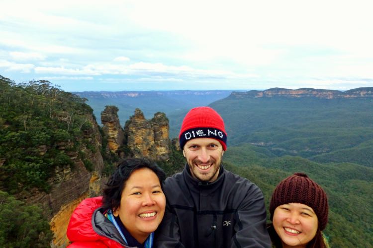 Selfie bersama Trinity di Three Sisters, Blue Mountains