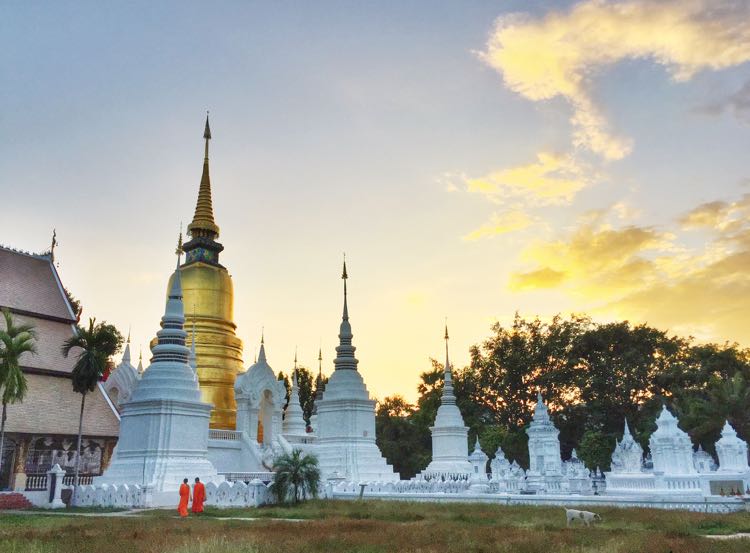 Wat Suan Dok di kala senja