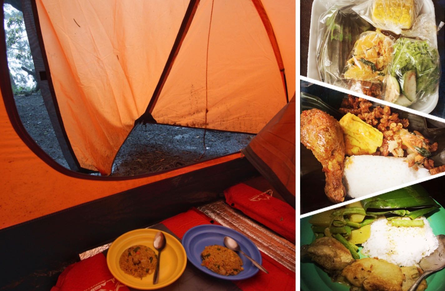 Makanan selama camping di Papandayan